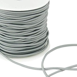 3 Yards of REILLY 3mm Round Elastic Cord, Silver Gray