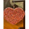 Handmade Heart Shaped Sequins Pink Multicolor Earrings ~ Valentines Day