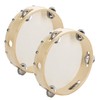 Tosnail 2 Pack 8" Wood Handheld Tambourine - Single Row