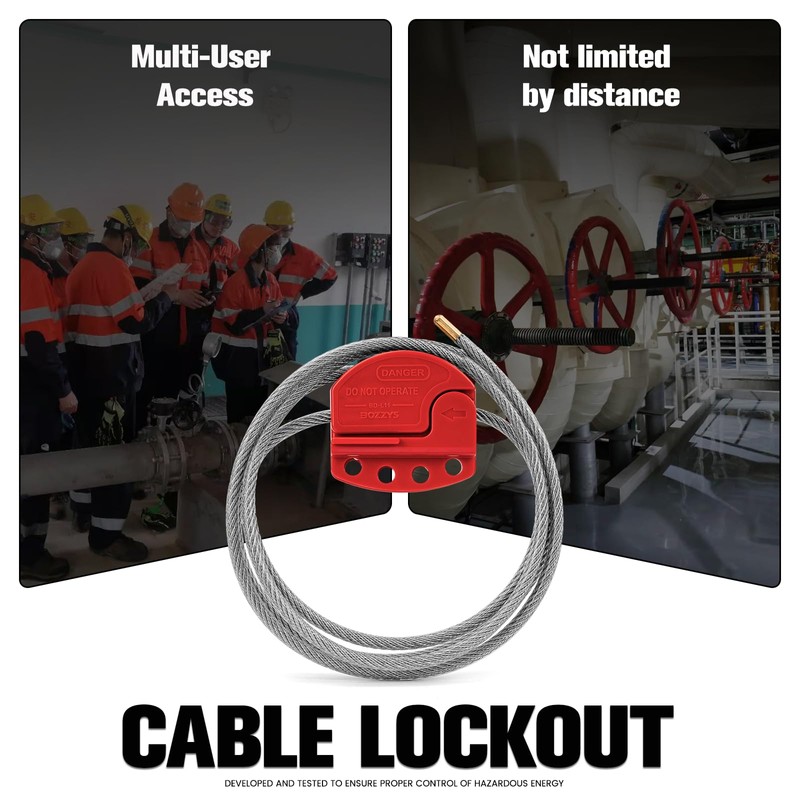 BOZZYS Lockout Tagout Cable Lock | 0.24'' × 71'' Adjustable