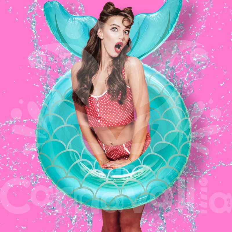 Grupo Carnavallia Inflable Cola Sirena Verde Aqua Flotador Alberca Salvavidas