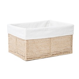 GYASVWU Hand-Woven Paper Rope Storage Baskets,Rectangular Wicker Baskets for Organizing,Decorative Woven Basket for Storage,Shelf Basket for Living Room,Storage Baskets for Pantry (Beige - Large)