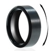 8mm Titanium Steel Mens Spinner Ring Classical Plain Matte Brushed