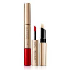 LBEL Labial Infini Dual Triple Poder  Mate No Transfer, Satinado Volumen y Bálsamo Reparador 3 en 1 (Rouge Passionate)                                