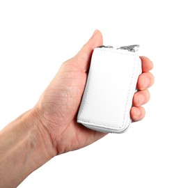 X AUTOHAUX Faux Leather Zipper Car Fob Key Case for Auto Remote Key White