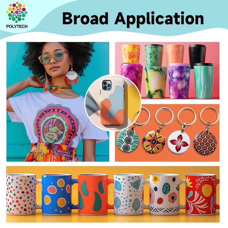Polytech Sublimation Paper, 8.5x11, 50 Sheets, Heat Transfer Paper for