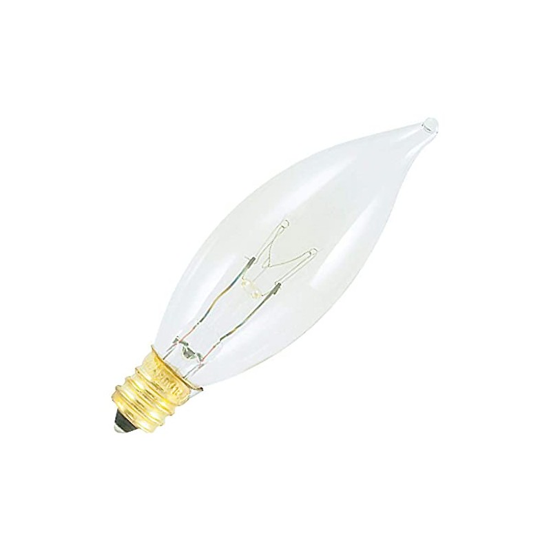 Bulbrite 493125 25CFC/25/2 25-Watt Incandescent Flame Tip CA8 Chandelier Bulb,