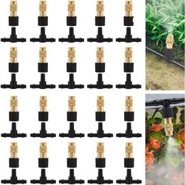 40 count Three-Way Atomizing Nozzle Kit - Adjustable Sprinkler with  Spray Mister Emitters - Colour: 20pcs