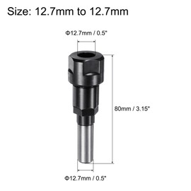 uxcell 12.7mm to 12.7mm Router Collet Extension Rod Chuck Converter Adapter Holder for CNC Engraving Woodworking Milling