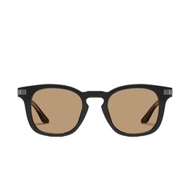 Quay - Men's Sunglasses, Round Lenses with UV Protection (Weekender, Black/Tan)