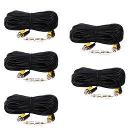 VideoSecu 5 Pack 100ft HD Security Camera Video Power Cables Pre-Made All-in-One Extension Wire Cord with BNC RCA Connectors for 720P 960P 960H CCTV Surveillance Camera DVR System MC1