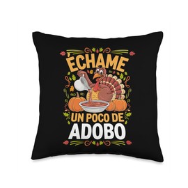 Turkey Thanksgiving Idea For Men Hispanic Adobo Thanksgiving Throw Pillow