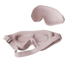 3D Contoured Sleep Mask for Women Men,Effective Light Blocking Eye Mask Sleeping Soft Night Blindfold with Adjustable Strap(Pink)