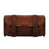 Genuine Goat Leather Vintage Motorcycle 2 Strap Buckle Closure Tool