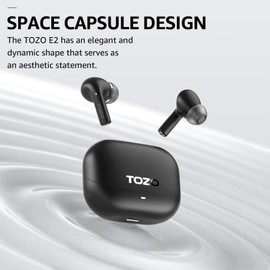 TOZO E2 Wireless Earbuds 10mm Drivers with Powerful Bass, App Customize 32 EQs, with 2 Mics AI Call Noise Cancellation, 30H Playtime, Bluetooth 5.3 Ear Buds, Comfort Fit in-Ear Headphones
