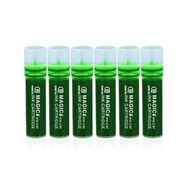 ESENG® Magic WM-218T Whiteboard Marker Cartridge, Pack of 6, Quick Drying, Residue-Free, Dry Erase, Classic Colours Green