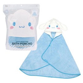 Skater BPO1-A Sanrio Cinnamoroll Bath Poncho with Hood for Kids, Quick-Drying, 42.5×36.2 in (108×92 cm)