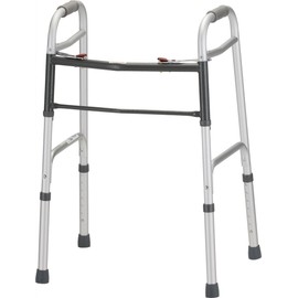 FOLDING WALKER WITH 5in. WHEELS- ADULT (2 BUTTON RELEASE)