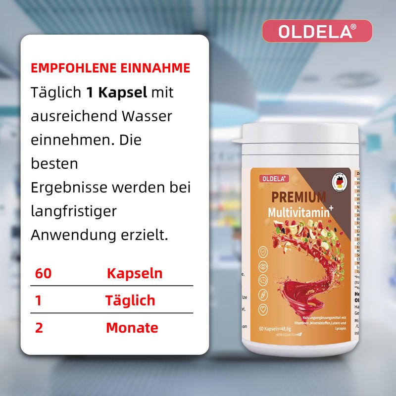 OLDELA Multivitam Plus - Multivitamin & Mineral with Lutein &