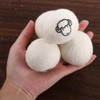 2 pcs White no Pattern Reusable Wool Dryer Balls Fabric