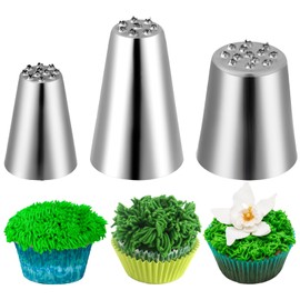 Giantree Spritztüllen Set,3 Stück Russische Spritztüllen Set Profi Aus Edelstahl Kuchendekorationstüllen Mehrweg Backzubehör Sahnespender Diy-Backwerkzeug Für Cupcake Dekoration