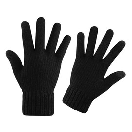 HGDGears Winter Warm Knitted Gloves for Men,Soft Lining,Touchscreen Thermal Knitted Gloves for Cold Weather(Bright Black)
