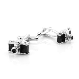 SHIPITNOW Cufflinks Photo Camera Black and Silver Lens - Cufflinks Photography Theme - Fancy Accessory or Photographer Costume for Shirt and Suit Jacket