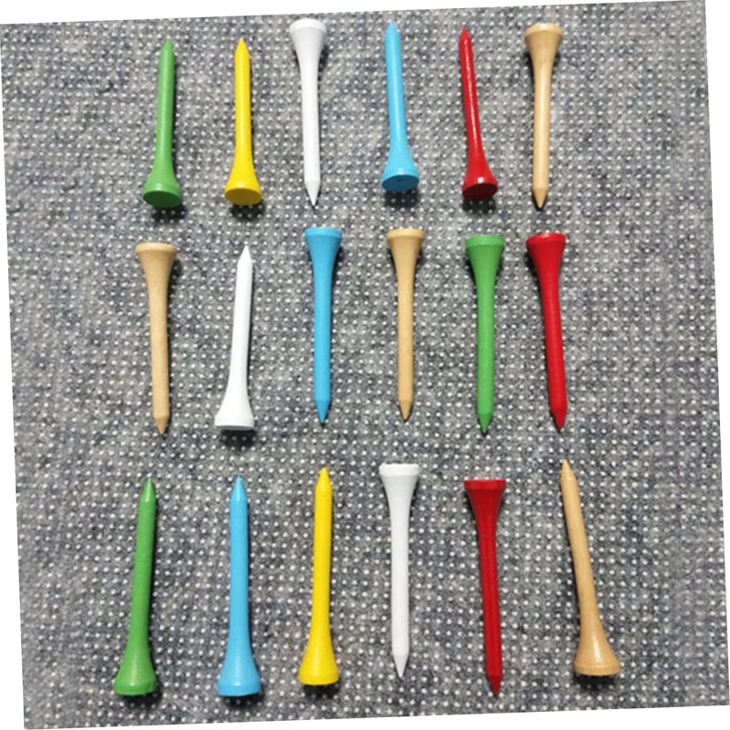 Sosoport 2sets Golf Tees Wood Outdoor Protective Tees 7cm Length