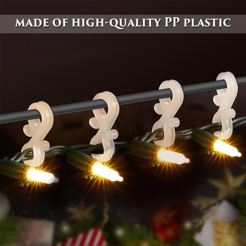 ZEACCT Pack of 100 Mini Gutter Hooks, Plastic Fairy Lights