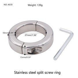 Stainless Steel Split Screw Ring, Men's Stretching Exercise Workout Ring (USF66) (37)