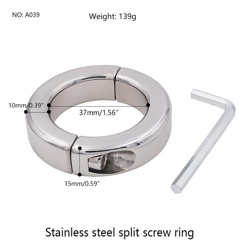 Stainless Steel Split Screw Ring, Men's Stretching Exercise Workout Ring