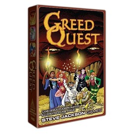 Steve Jackson Games GreedQuest Fast-Paced Game Outsmart Your Friends with Clever Tactics and Sneaky Moves Rule-Changing Strategy Game for 3 to 6 Players Ages 10 and Up