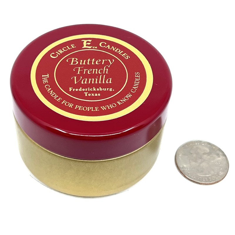 Circle E Candles, Buttery French Vanilla Scent, Extra Small Size