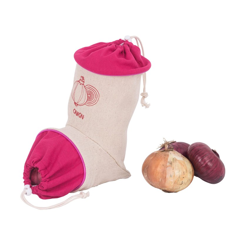 Set of 3 Reusable Hanging Vegetable Storage and Dispenser Bags,