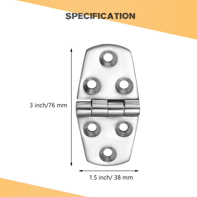 316 Stainless Steel Boat Hatch Hinges Marine Grade, 3 x