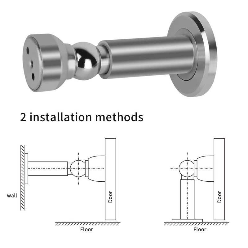 Adjustable Height Magnetic Door Stopper,Heavy Duty Magnetic Door Stop, 304