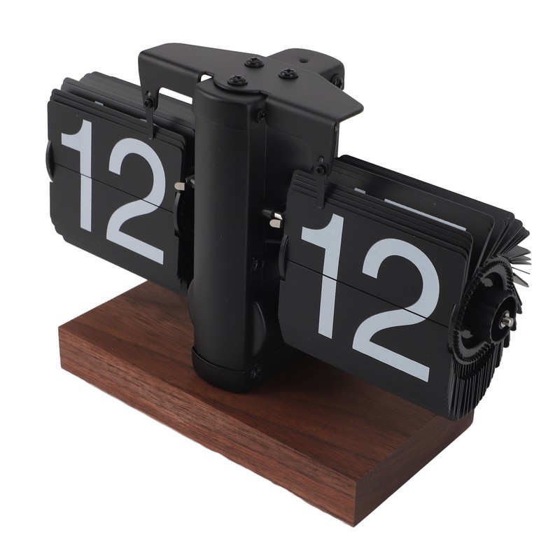 Flip Desk Clock Vintage 24 Hours Anti Slip Base Rotary