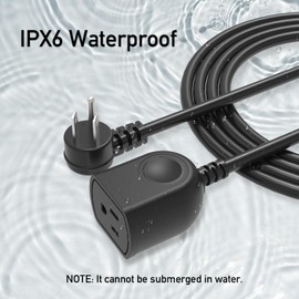 KPQ 25FT Outdoor Extension Cord, IPX6 Waterproof, Heavy Duty 18-Gauge 3-Prong, 125V/10A, Power Cord for Camping, Garden, Patio & Outdoor Events