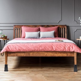 Simple＆Opulence Bedding Adjustable Bed Furniture Risers - Elevation in Heights 3, 5 or 8 Inch Heavy Duty Risers for Beds and Under Bed Storage - Supports Up to 1,300 lbs - (Set of 4, Black)