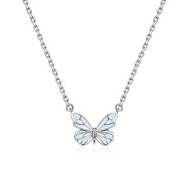 SPEVERT Glowing Butterfly Fairy Necklace for Women,14K Gold Plated Dainty Titanium Steel Chain Butterfly Pendant Necklaces Jewelry