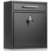 xydled Steel Mailbox Wall Mount, Medium Locking Mailbox with Key