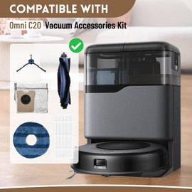 28 Pack Replacement Parts and Accessories Fit for Eufy Omni C20 Vacuum Cleaner 2 Main Roller Brush,4 Hepa Filters,6 Mop Pads, 8 Side Brush,6 Dust Bags, 1 Cleaning1 Screwdriver