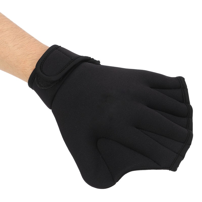 2Pcs Swimming Webbed Gloves Open Fingers Adjustable Swimming Training Gloves