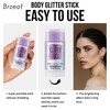 Brzeaf Waterproof Purple Glitter Stick, Shimmery&Not Greasy&Long Lasting, Chunky Glitter