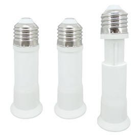DBKMPZ E27 to E26 E27 Light Socket Extender Adapter,Extension Flexible Socket Extender Adapter, E26 /E27 Screw Bulb Base Adapter Converter,Lamp Bulb Socket Extension (3 Pack)