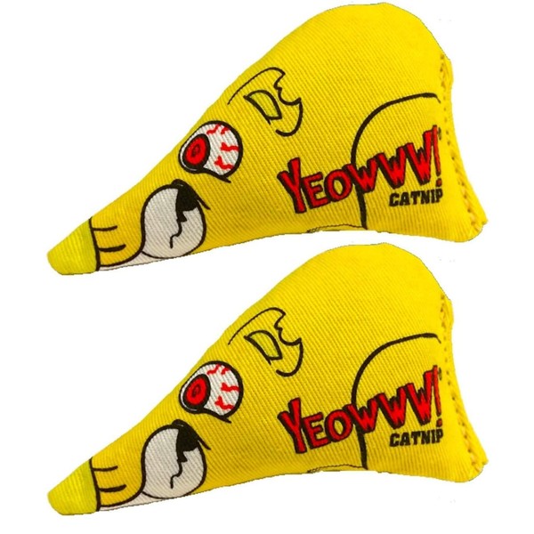 Yeowww! 2 Pack of Chubby Mouse Catnip Cat Toys, 3.5