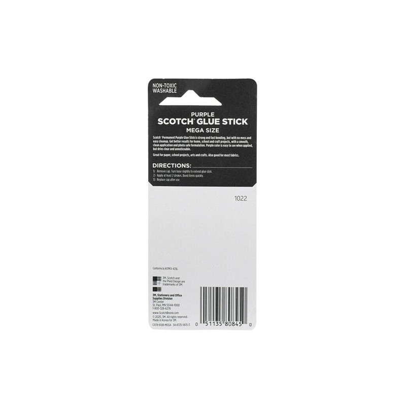 Scotch Mega Purple Glue Stick, 1.4 oz, Acid Free and