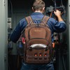 WELKINLAND-70Pockets HVAC Backpack, Heavy-Duty Electrician Tool Backpack, Hard Bottom Tool