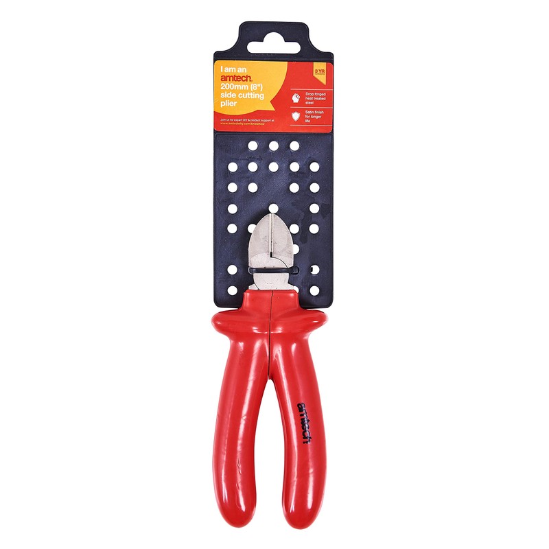 Amtech B0625 8" (200mm) Side Cutting Plier with Slip Guard