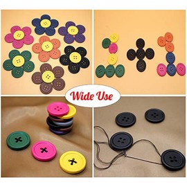 50 botones de 25 mm de 1 pulgada para manualidades, botones grandes, botones de costura redondos de 4 agujeros, botones de manualidades de colores mixtos para coser álbumes de recortes y